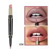 Double-Ended Matte Lipstick Waterproof Long-Lasting Lipsticks In Nude and Dark Red with Lip Liner Pencil