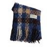 2024 Autumn/Winter New Women'S Mosaic Grid Thickened And Extended Warm Scarf With Contrast Color, High Grade Tassel Versatile Scarf And Shawl