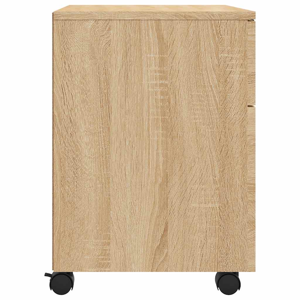 Mobile Filing Cabinet with Casters Sonoma Oak Finish 45 x 38 x 54 cm