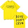 Rels B Flakk Футболка с принтом Smile Boys Dont Cry Модная повседневная оверсайз футболка с коротким рукавом Унисекс Уличная одежда