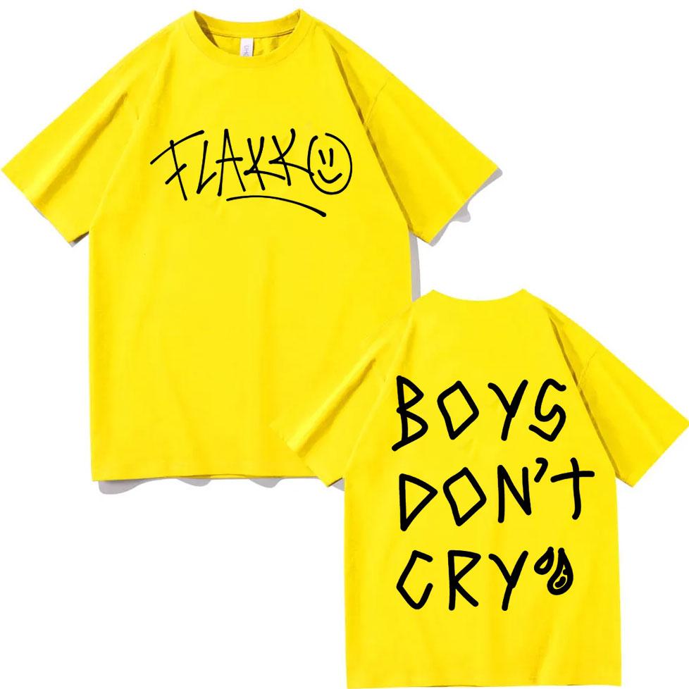Rels B Flakk Футболка с принтом Smile Boys Dont Cry Модная повседневная оверсайз футболка с коротким рукавом Унисекс Уличная одежда