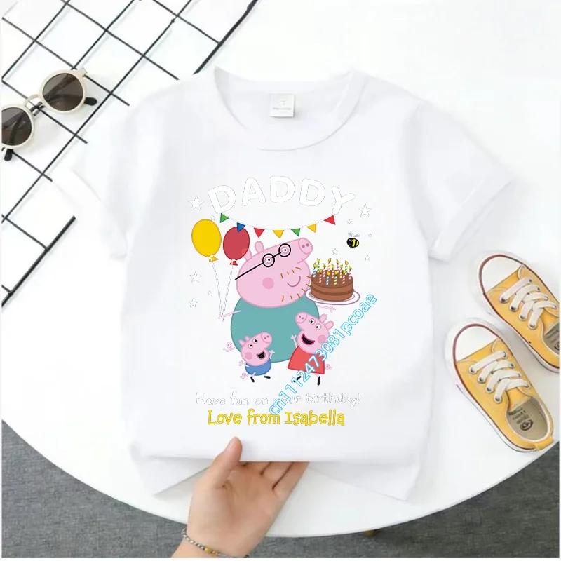 Peppa Pig 2025-26 Summer Cartoon Graphic 100% Cotton Print Hasbro Brand Children and Unisex T-shirt Breathable Casual Loose Y2k.