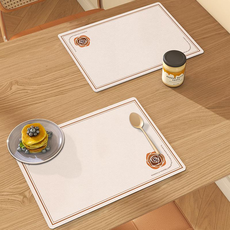 Подушка для обеденного стола Высококачественный легкий роскошный жаростойкий коврик Противоожоговая подставка для столовых приборов в западном стиле Водонепроницаемый маслостойкий простой современный кожаный коврик для столовых приборов