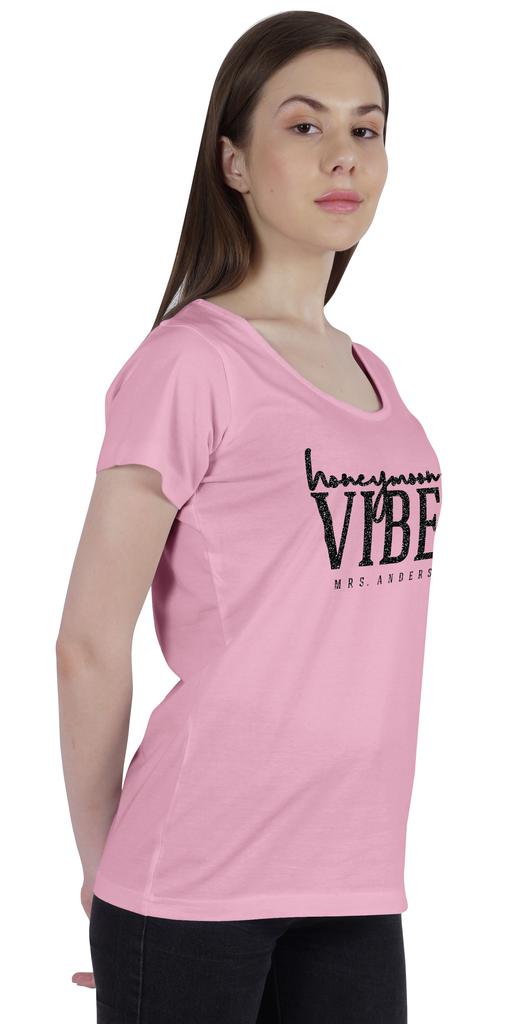 Inkdotpot Personalized Womens Tshirt Top Honeymoon Vibes Mrs  Wedding  Announcement