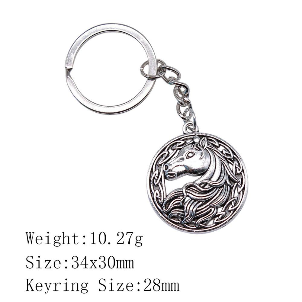 Металлический брелок в виде головы лошади/единорога - 52x51 мм, 19,9 г, Идеально подходит для сумок и домашнего декора