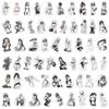 55 Sexy Anime Girl Stickers for DIY - Black and White Water Cup & Phone Decor