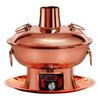 Электрическая фиолетовая медная двухфункциональная кастрюля для хот-пота: Регулируемая температура Шабу-Шабу Баранина Баранина Уголь и Подогреваемая Медная Кастрюля с Вилкой для Домашнего Использования