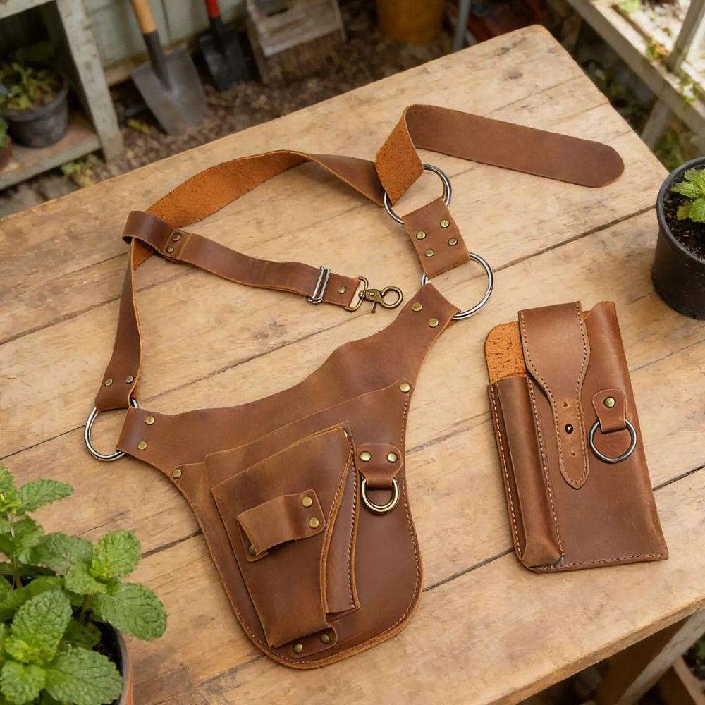 Rivet Decor Tool Pouch Punk Style Hip Bag Florist Tool Utility Belt Outdoor Activities