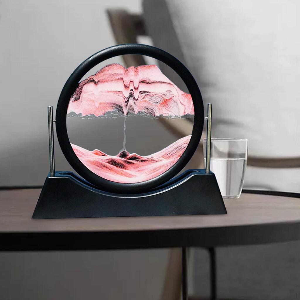 Picture Scenery Painting Landscape Round Art Toys Glass for Desktop Gift Study Room Adult Display