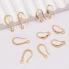 10pcs 18K Gold Ear Hook Material Pure Copper Twist Opening with Hanging Ear Hook DIY Handmade Glossy Earrings Accessories Batch
