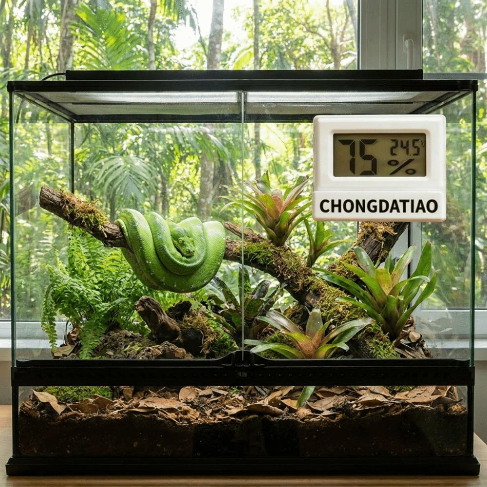 Magnetic Reptile Thermometer High Accurately Feeding Box Thermometer Reptile Terrarium