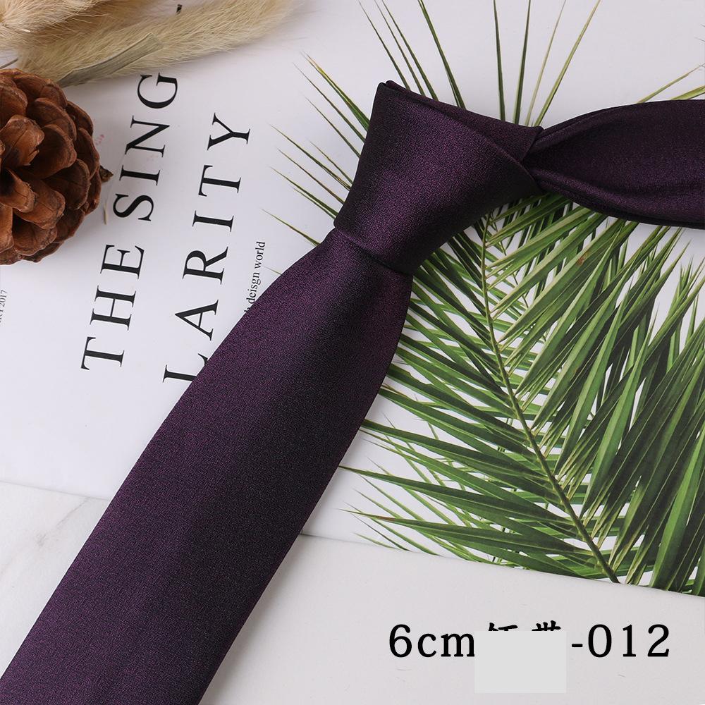 Men's Trend Business Casual Narrow 6cm Polyester Jacquard Tie Solid Color Striped Tie