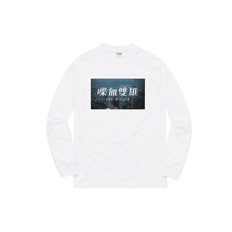 Supreme FW18 The Killer L/S Tee White Bloody Twins Chow Yun Fat Printing Long Sleeves Unisex Men's SUP-FW18-676
