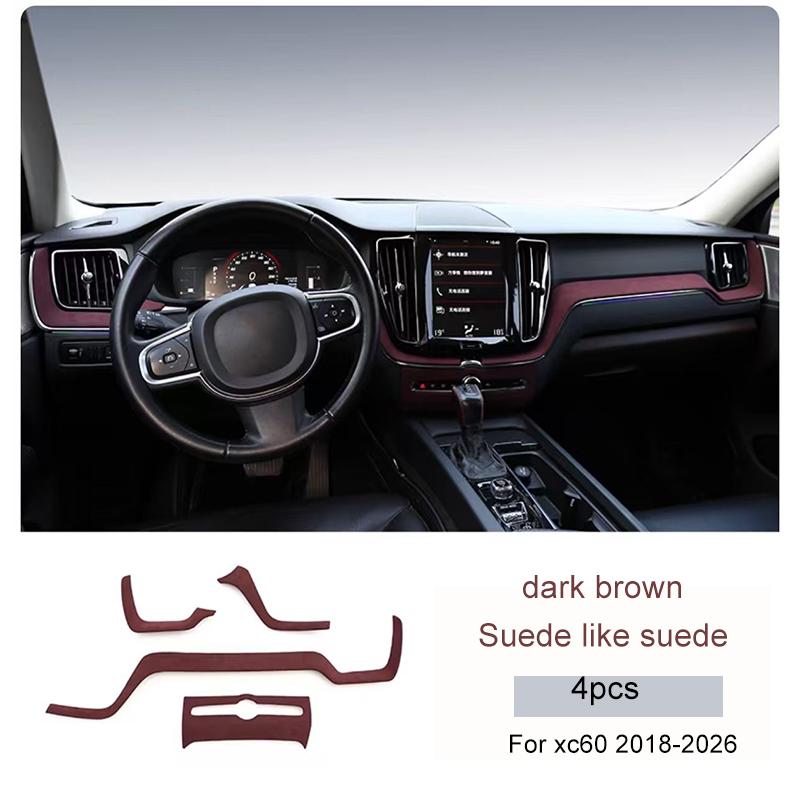Для Volvo XC60 декоративная пленка для салона, центральная консоль, замшевые аксессуары для интерьера 2018-2026