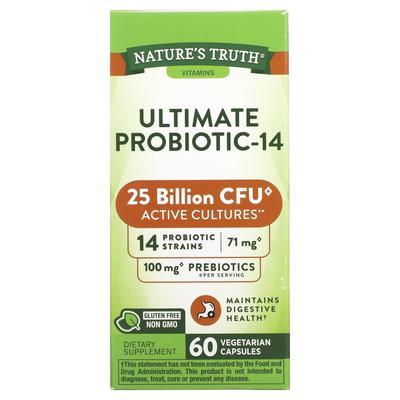 Ultimate Probiotic-14, 25 миллиардов КОЕ, 60 вегетарианских капсул