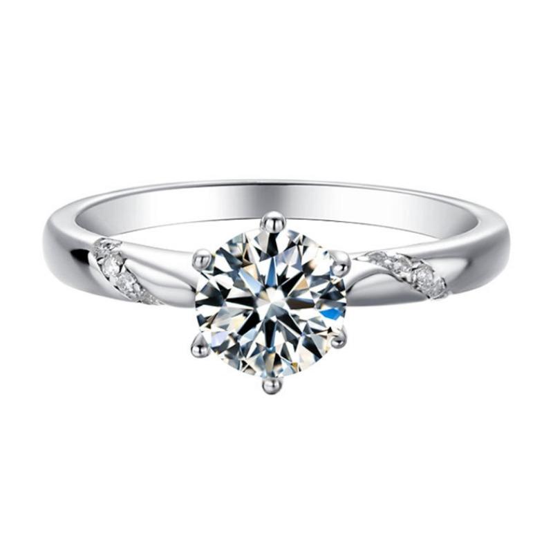 Кольцо из стерлингового серебра S925, обручальное кольцо с бриллиантом в один карат, кольцо с муассанитом цвета D