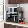 Retractable Microwave Stand Expandable Oven Storage Shelf Spice Jars Rack  Baking Organization