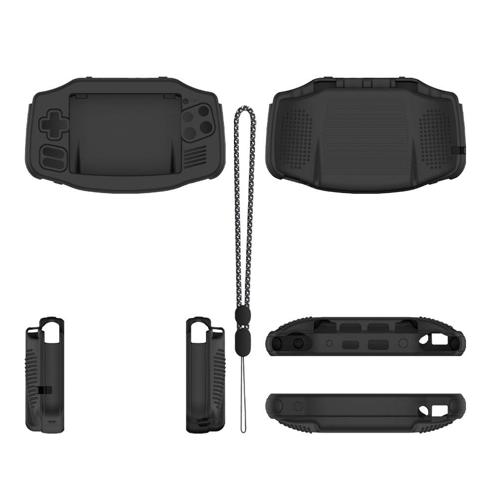 Силиконовый защитный чехол для игровой консоли ANBERNIC RG34XX, защита от падений, простой однотонный защитный рукав со шнурком