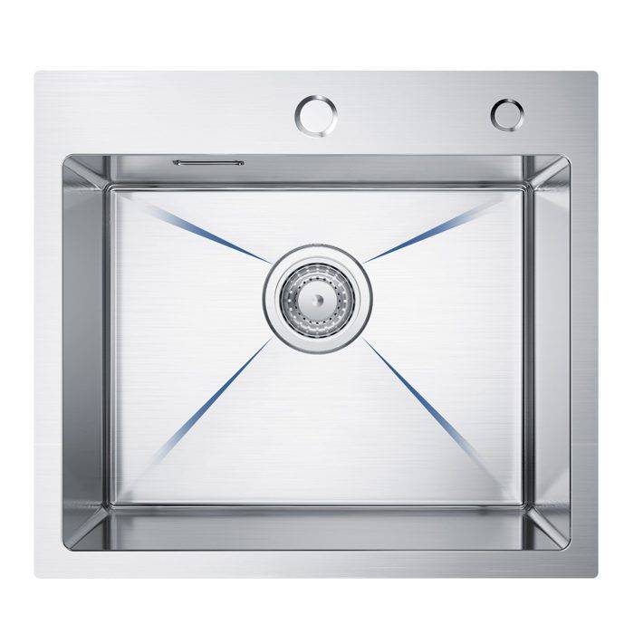 50x45cm EVIER DE CUISINE a poser inox Brossé+mitigeur extractible