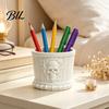 Decorative Skull Statue Gothic Pen Holder, 3D Printed PLA Stationery Organizer, Creative Gift for Men Halloween Theme Container Makeup Brushes