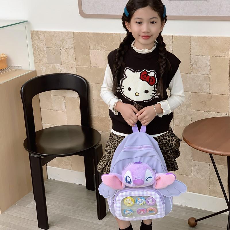 Cartoon Boys And Girls Backpack Soft Cute Plush Doll Primary School Bag Large Capacity Children'S Backpack