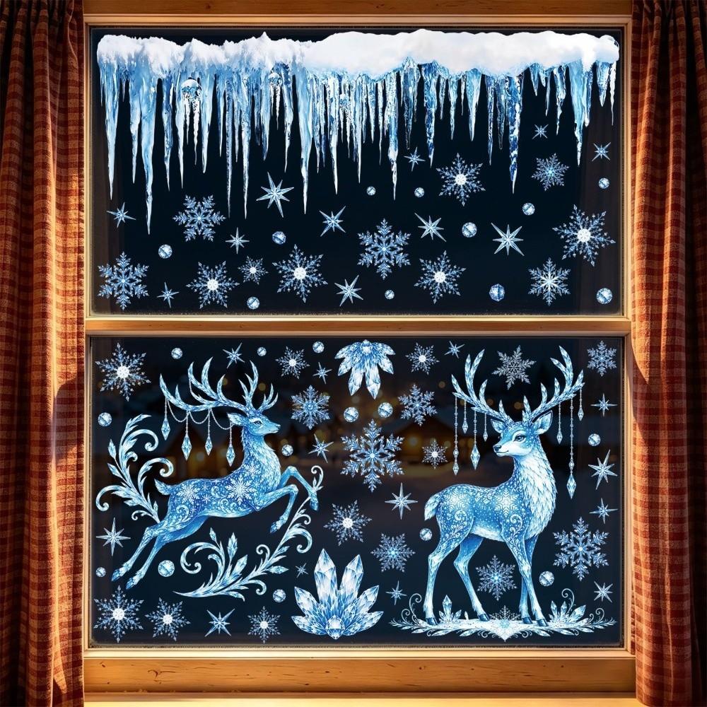 Reusable Stickers Christmas Window Stickers Christmas Static Window Stickers Home Decoration