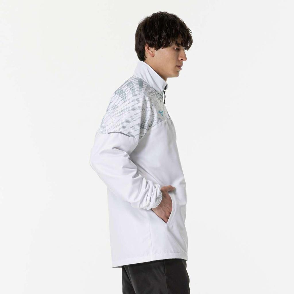 Куртка для тенниса Breath Thermo Warmer с водоотталкивающими свойствами, влагопоглощающая, генерирующая тепло 62MEB520 белая [Mizuno]