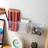 New Multi-function Self-adhesive Wall Mount Pen Pencil Holder for Markers Makeup Tools Storage Box Desktop Stationery Organizer