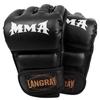 LangRay Half Finger Gloves for Mixed Martial Muay MMA, Arts, Boxing, Thai, Karate, Taekwondo, Etc., Trailing, Men's, Women's (Black)