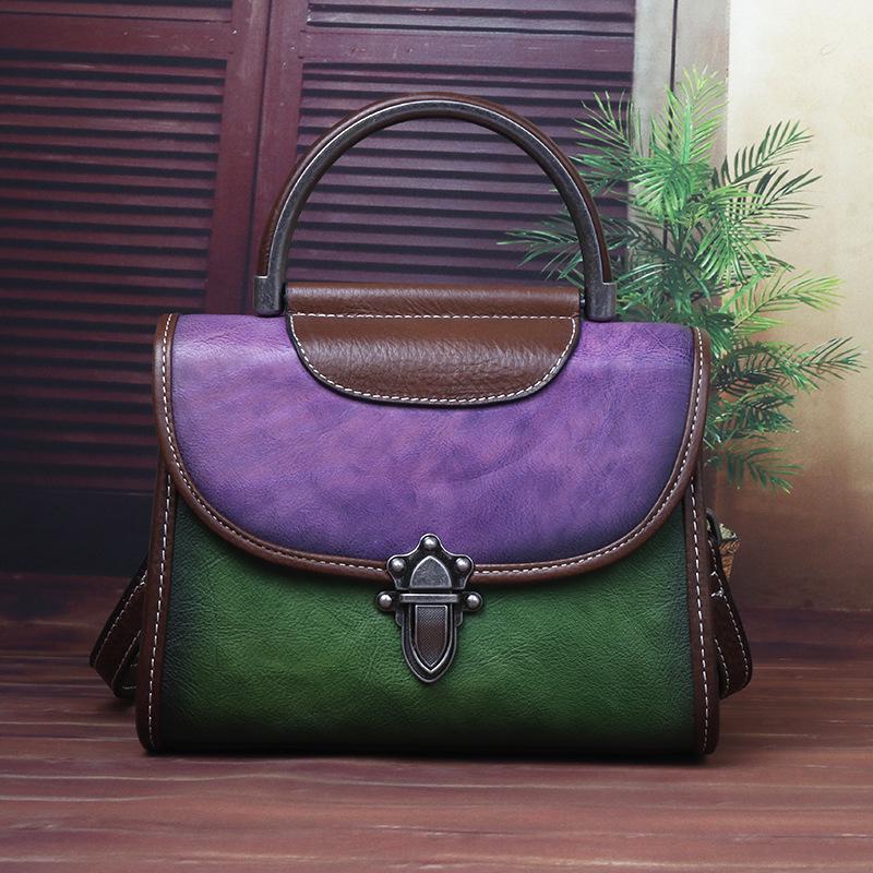 Мини-сумка через плечо из коровьей кожи в стиле ретро 2023 года для женщин