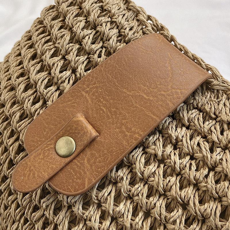 New Summer Grass Woven Bag for Women Beach Crossbody Bag Designer Shoulder Bag Small Flap Purses and Handbags