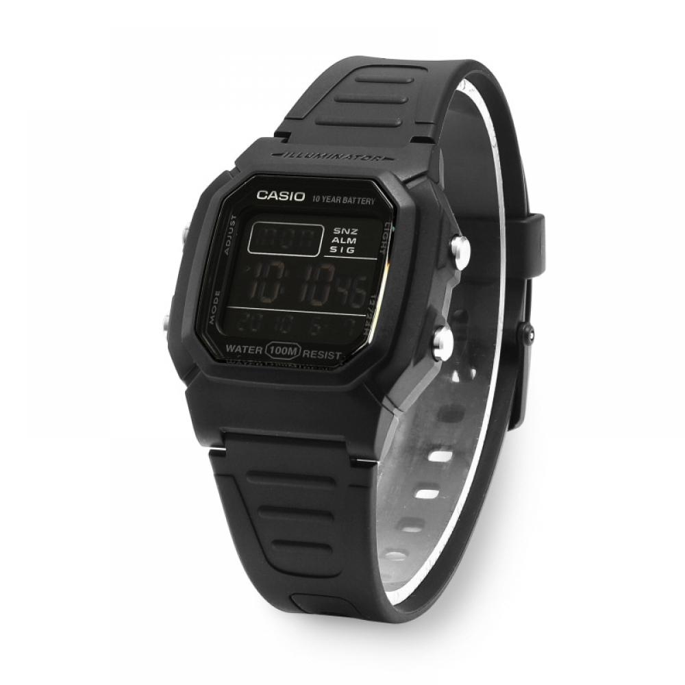 Casio W 800h 1bvdf W 800h 1b Цифровые квадратные спортивные часы Soldier для мужчин с полиуретановым ремешком