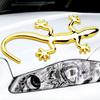 3D Car Gecko Shape Lizard Metal Badge Emblem Sticker Auto Body Panel Bumper Garnish Golden Silver Decal Universal Exterior Parts