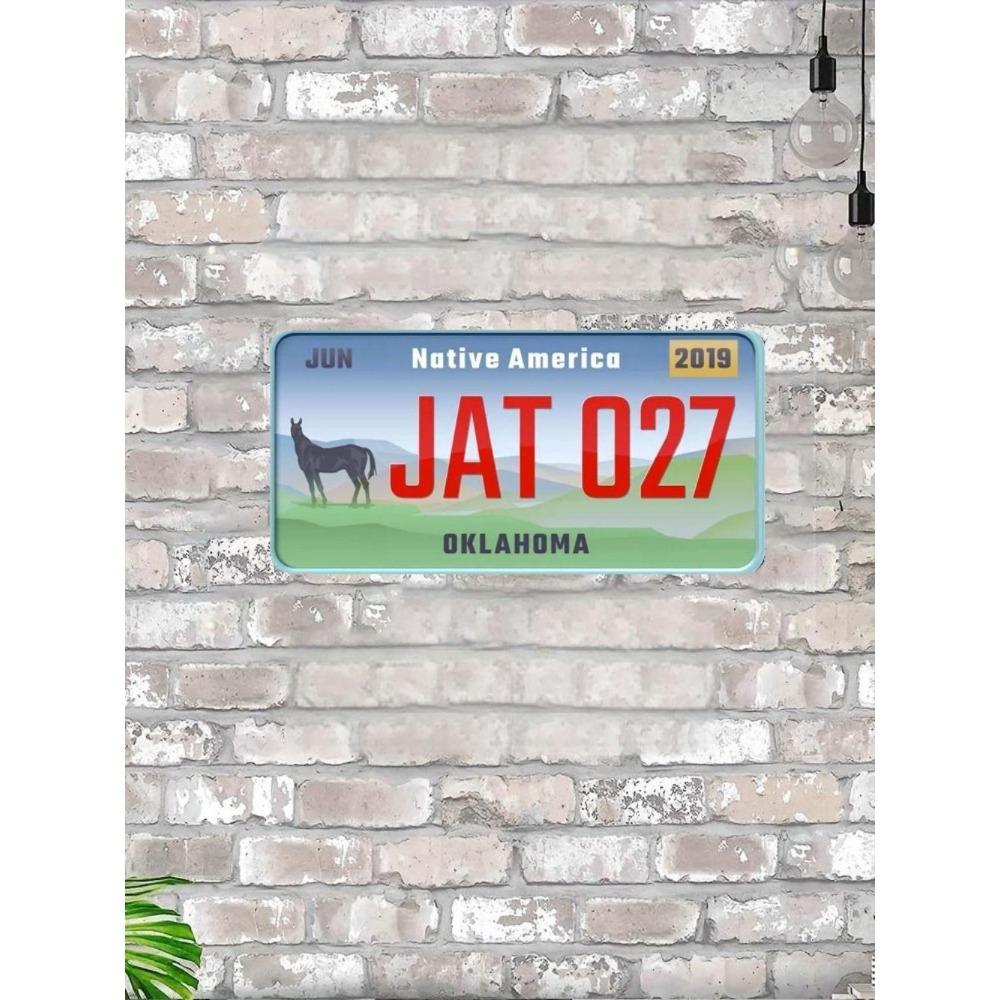 U.S. License Plate, U.S. Car License Plate, Metal, 15x30 Cm.