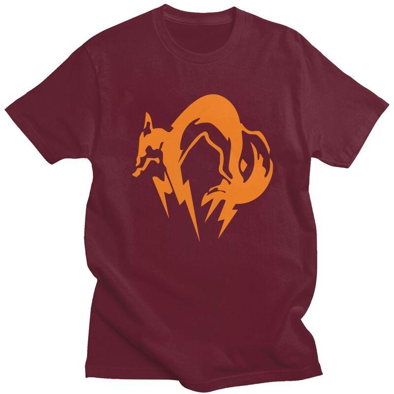 Мужская футболка на заказ с логотипом Metal Gear Solid Fox, с коротким рукавом, для отдыха, футболка по видеоиграм, свободный крой, 100% хлопок, футболки, подарок