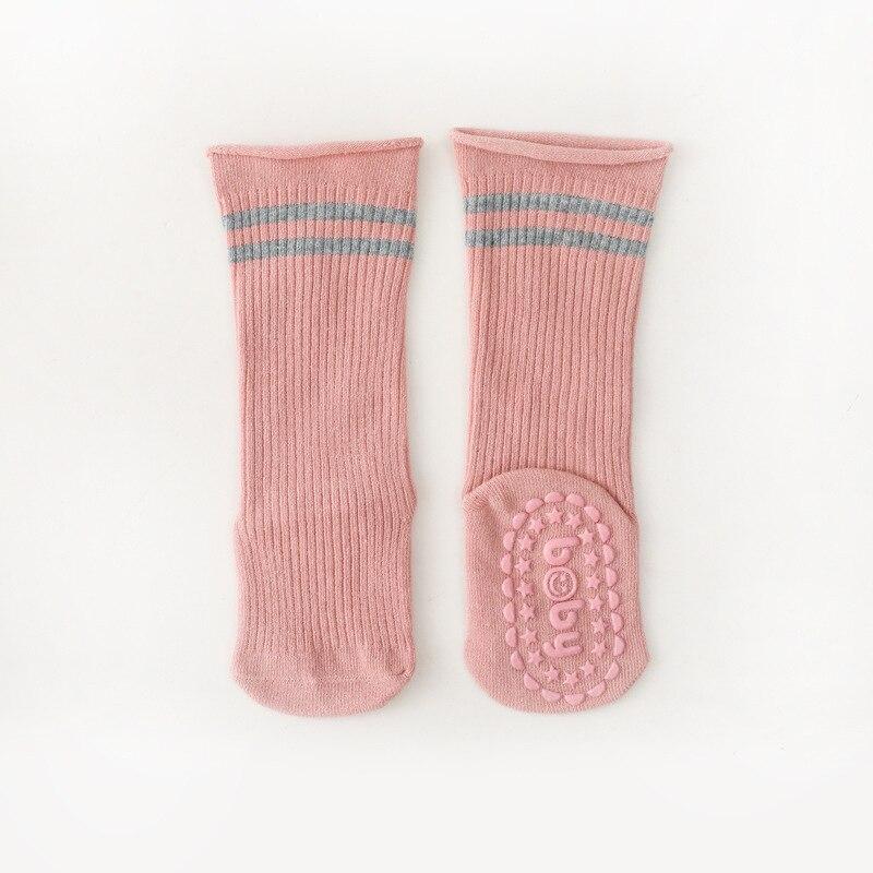 1 пара чесаного хлопка для детей, домашние носки в полоску выше икры, теплые носки до середины икры