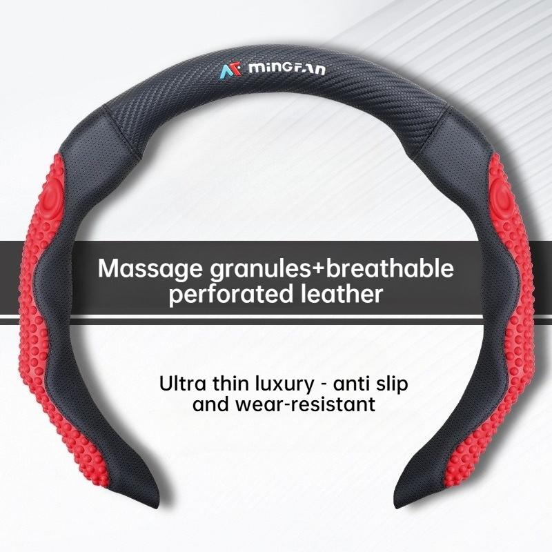 38cm Universal Leather Steering Wheel Cover Anti-Skid Wear-Resistant All Season Car Accessory Steering Wheels & Accessories