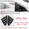 Rear Side Window Louvers Shutters Sunshade Air Panel Cover Trim For Honda Civic 2016 -  ABS Carbon Fiber / Black Accessories