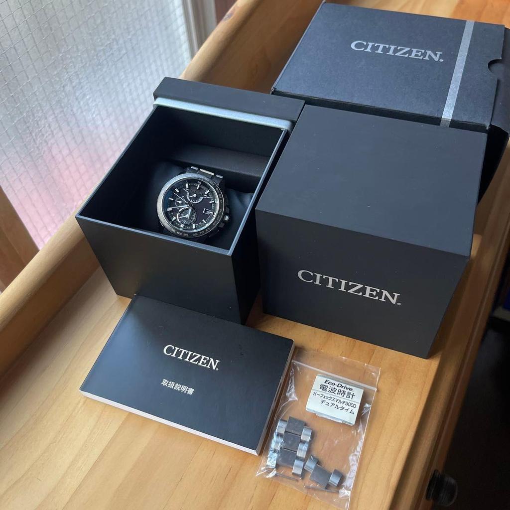 Used CITIZEN Attesa Eco-Drive Radio-Controlled Solar Powered Watch, Working Condition, AT9024-58E, World Time, Titanium