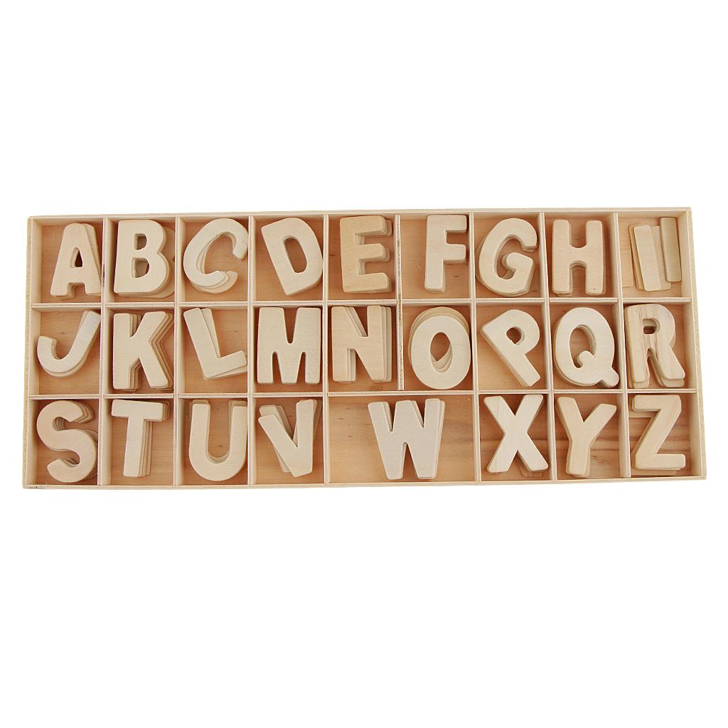 Craft Letters 156 Wood Pieces Natural Wooden Alphabet With Storage Tray