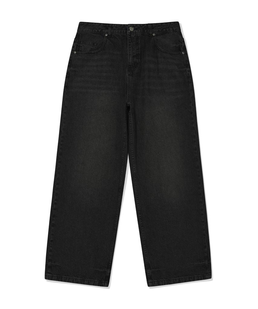 WACKY WILLY Basic Wide Denim Pants Black