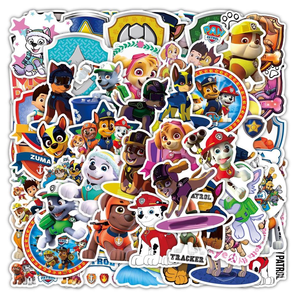Paw Patrol Stickers Set of 50 PVC Waterproof Stickers PAW PATROL Character Anime Game Movie Dog Dog Animal Pet Suitcase MacBook [Item]