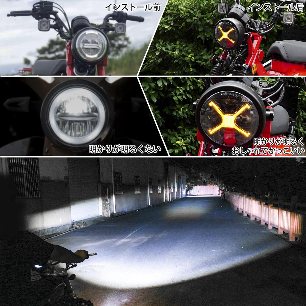 Motikvans For Hunter Cab CT125 LED Headlight Lamp with Housing Bracket High Beam Low