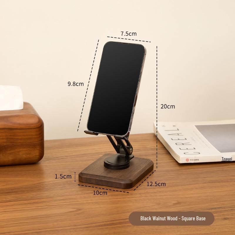 Solid Wood Rotatable Adjustable Phone & Tablet Stand