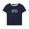 Fila Мода с наследием Простая Классическая Ретро Спортивная Повседневная Универсальная Цветные Блоки Воротник Удобная Вязаная Футболка с Коротким Рукавом F11W628109FDB