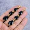 Black Spinel Gemstone Handmade 925 Sterling Silver Jewelry Earring 2.99" M-2649