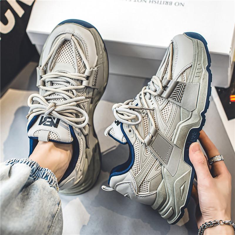 Папины кроссовки мужские 2024 весна новые на толстой подошве увеличивающие рост повседневные кроссовки мужские универсальные спортивные кроссовки B608