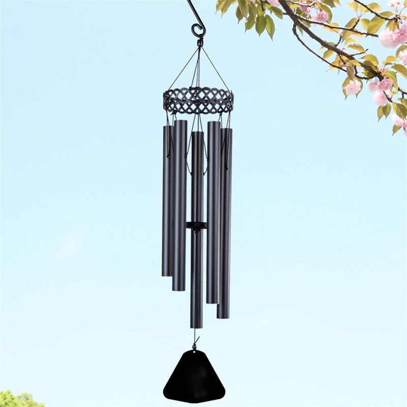 5 Tubes Wind Chime Good Luck Bells Pendant Door Wall Hanging Ornament For Home Garden Outdoor Decoration