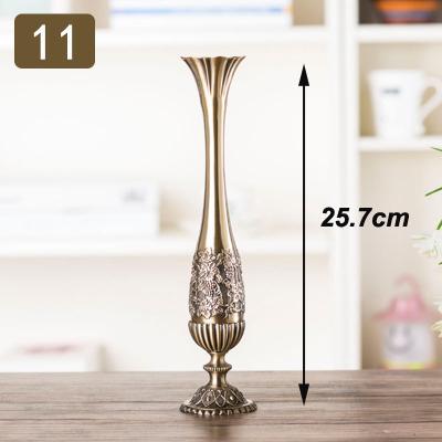 European Retro Peacock Vase Small Metal Alloy Gold Bronze Crafts Table Modern Home Decoration Flower Bottle Jug