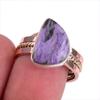 Natural Charoite Gemstone Two Tone 925 Sterling Silver Jewelry Ring Size 8 R1t38